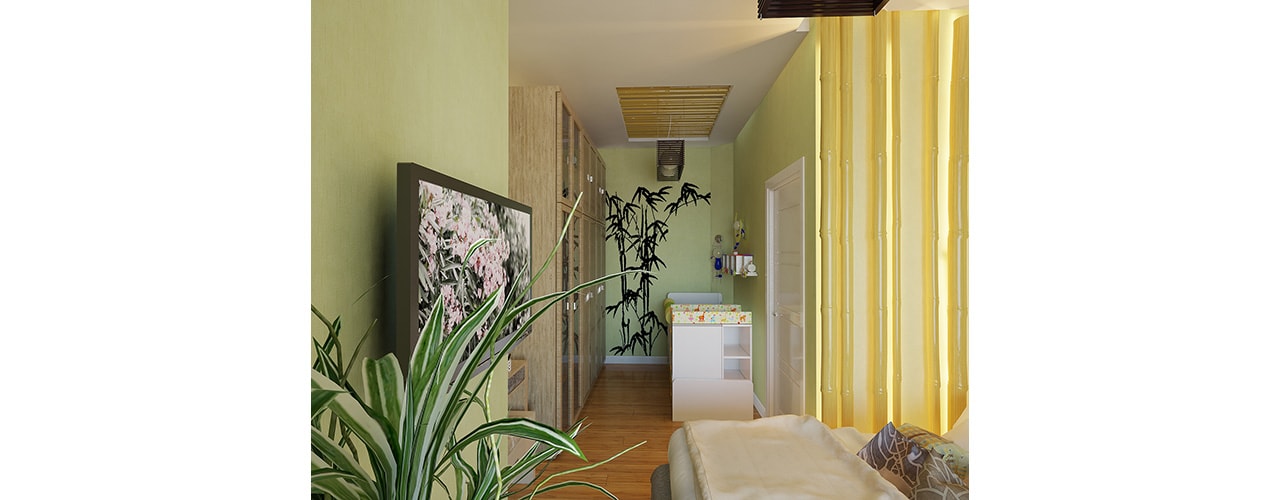 Дизайн спальни подсветка бамбука